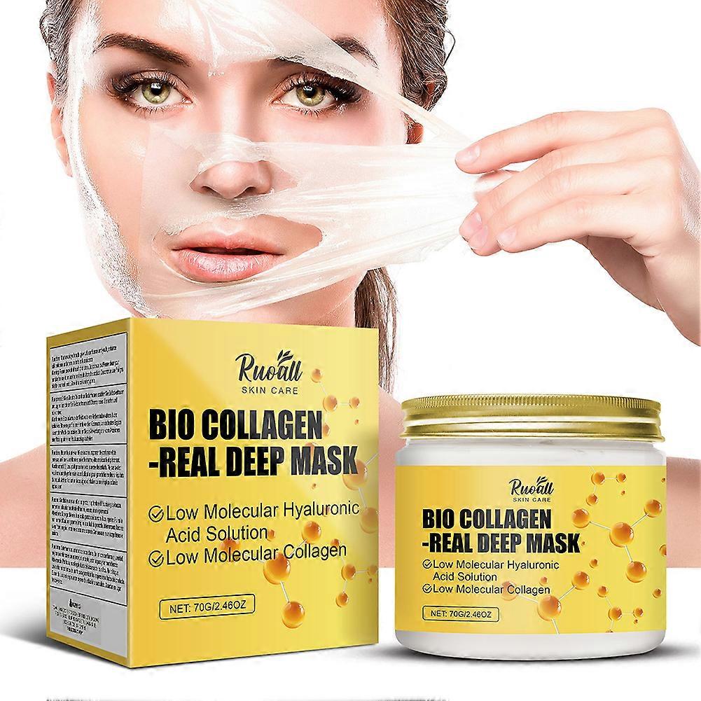 Bio-Collagen Real Deep Mask, Night Wrapping Peel-Off Mask for Hydration & Plumping Firming Skin
