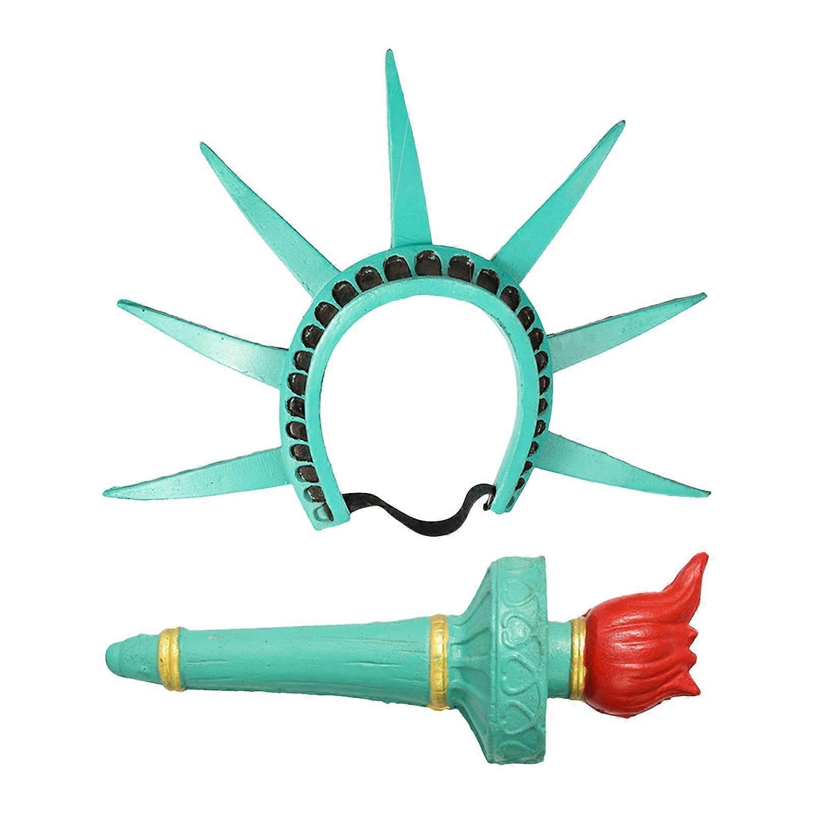 Statue of Liberty Costume Crown and Torch Adjustable Headband