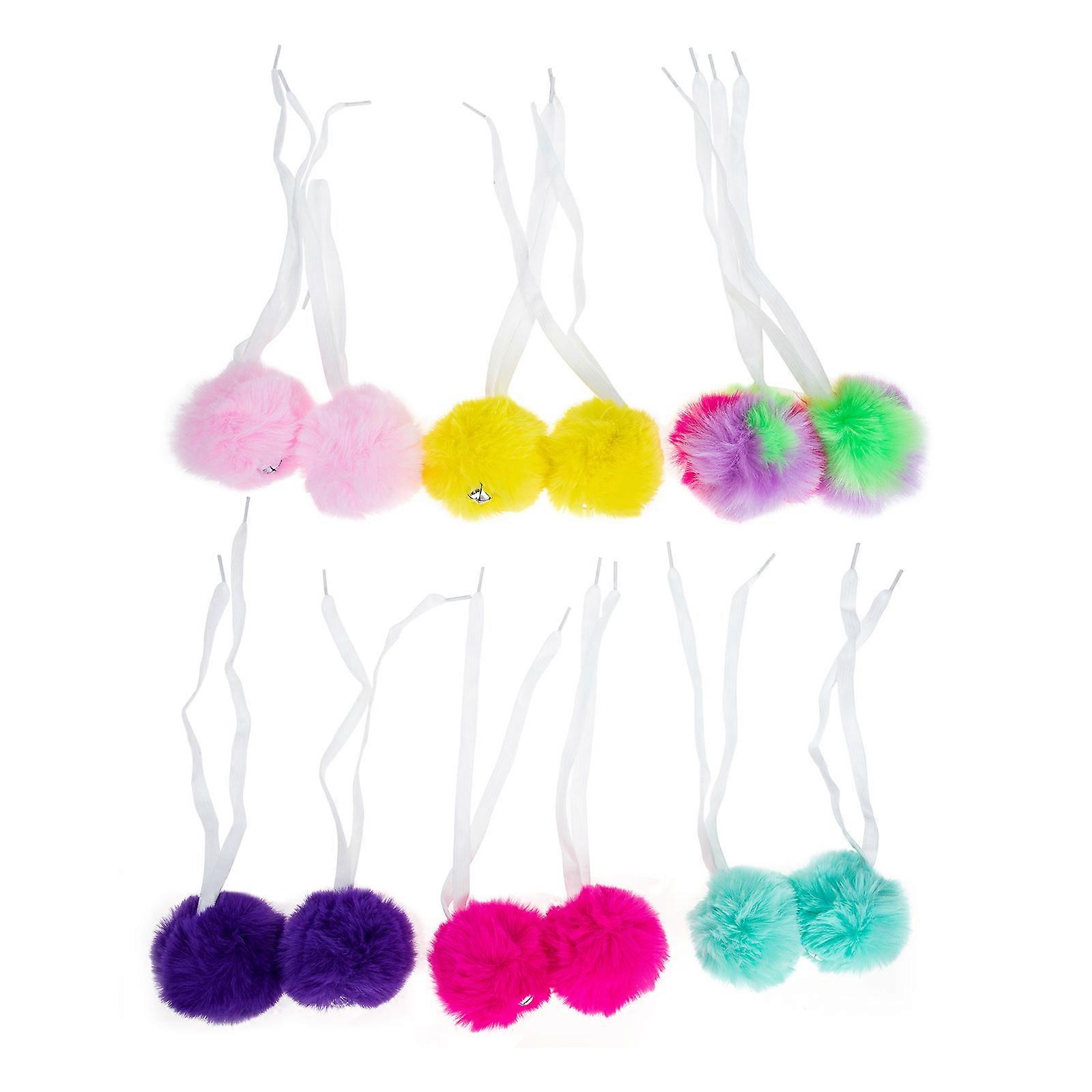 Children Roller Skates Pom Poms Assorted Color 58x8cm Tightness Control 12Pcs