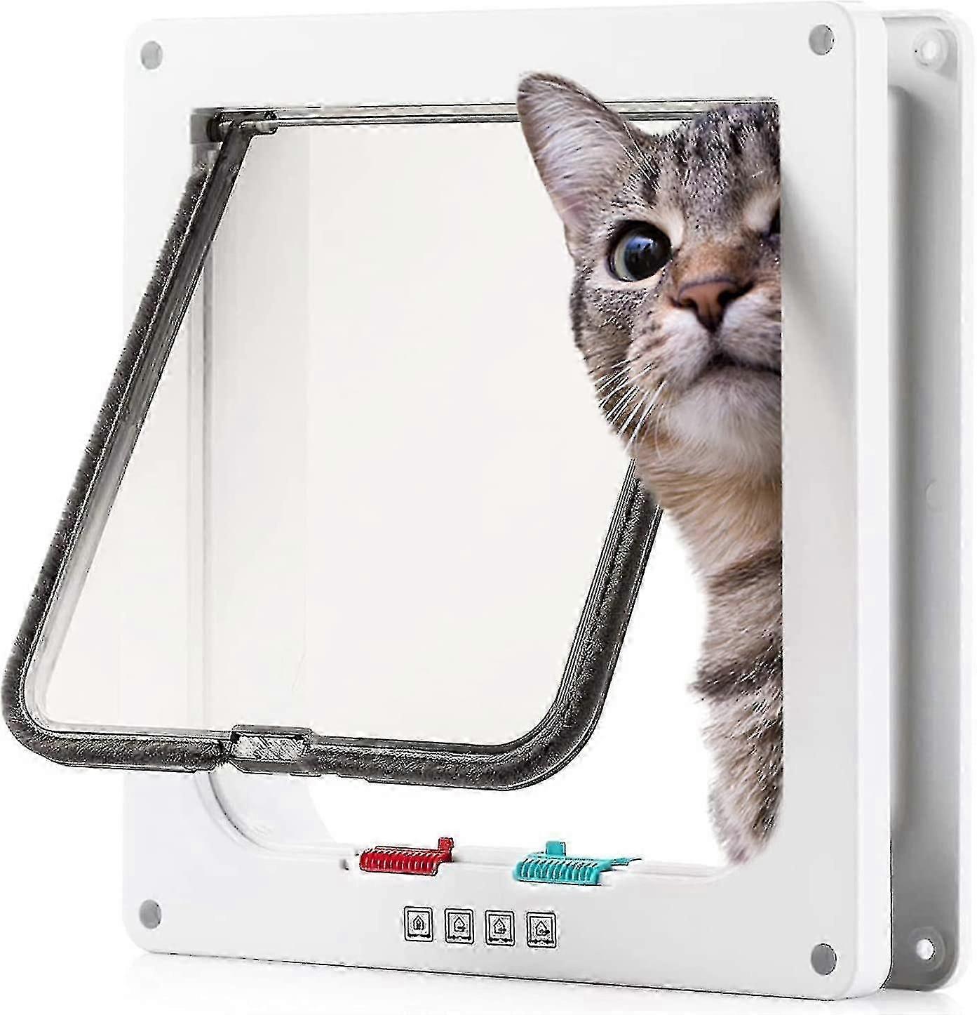 باب القط 4 طريقة قفل باب القط الكبير للداخلية الخارجية مانعة لتسرب الماء باب الحيوانات الأليفة للقطط والكلب