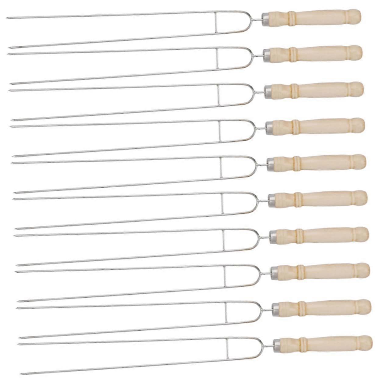 stainless steel roasting forks reusable grill skewers nonstick coating