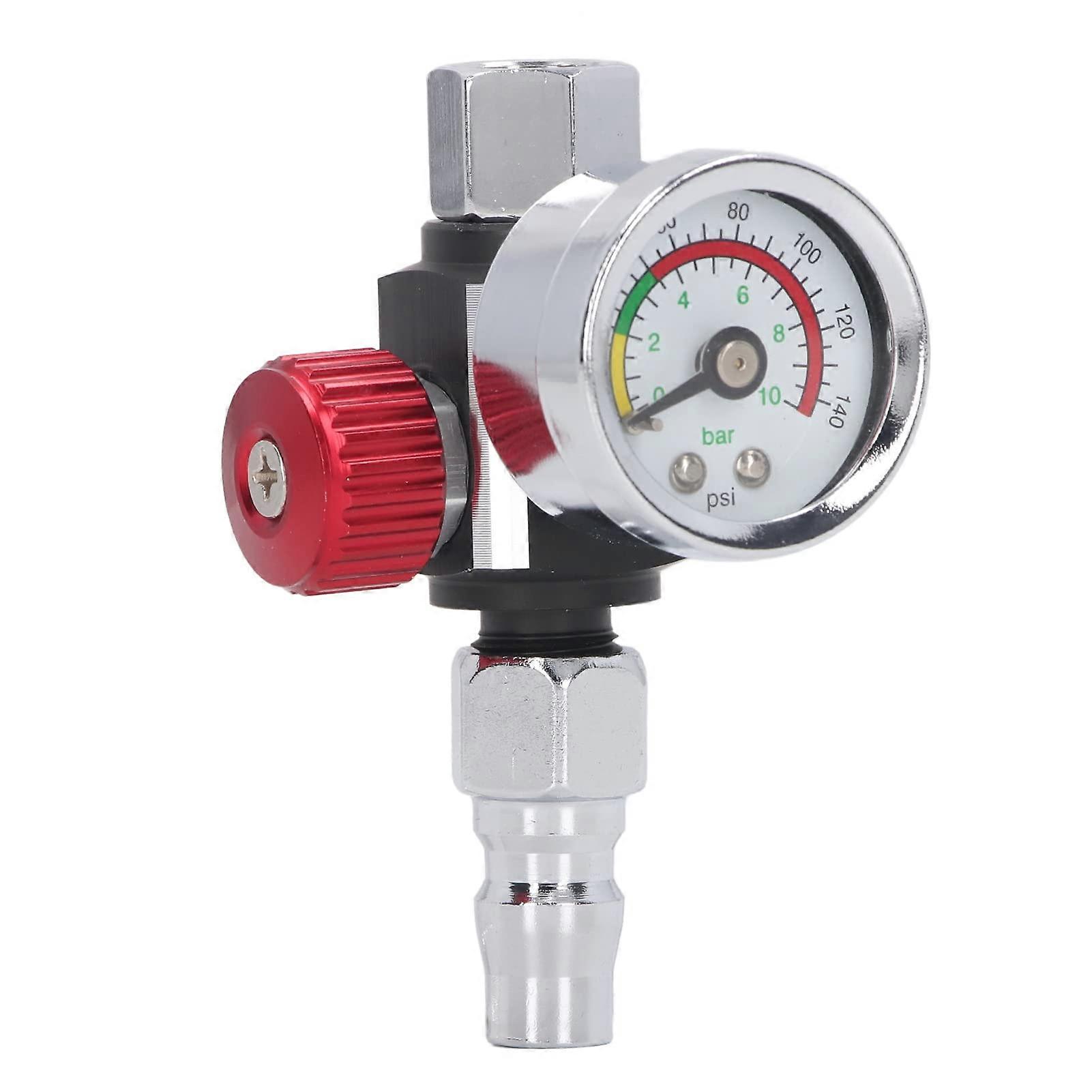 G1/4-Inch Air Pressure Regulator, Adjustable 0-10 BAR with Gauge for Spray Guns, Pneumatic Tools, and Air Compressors
