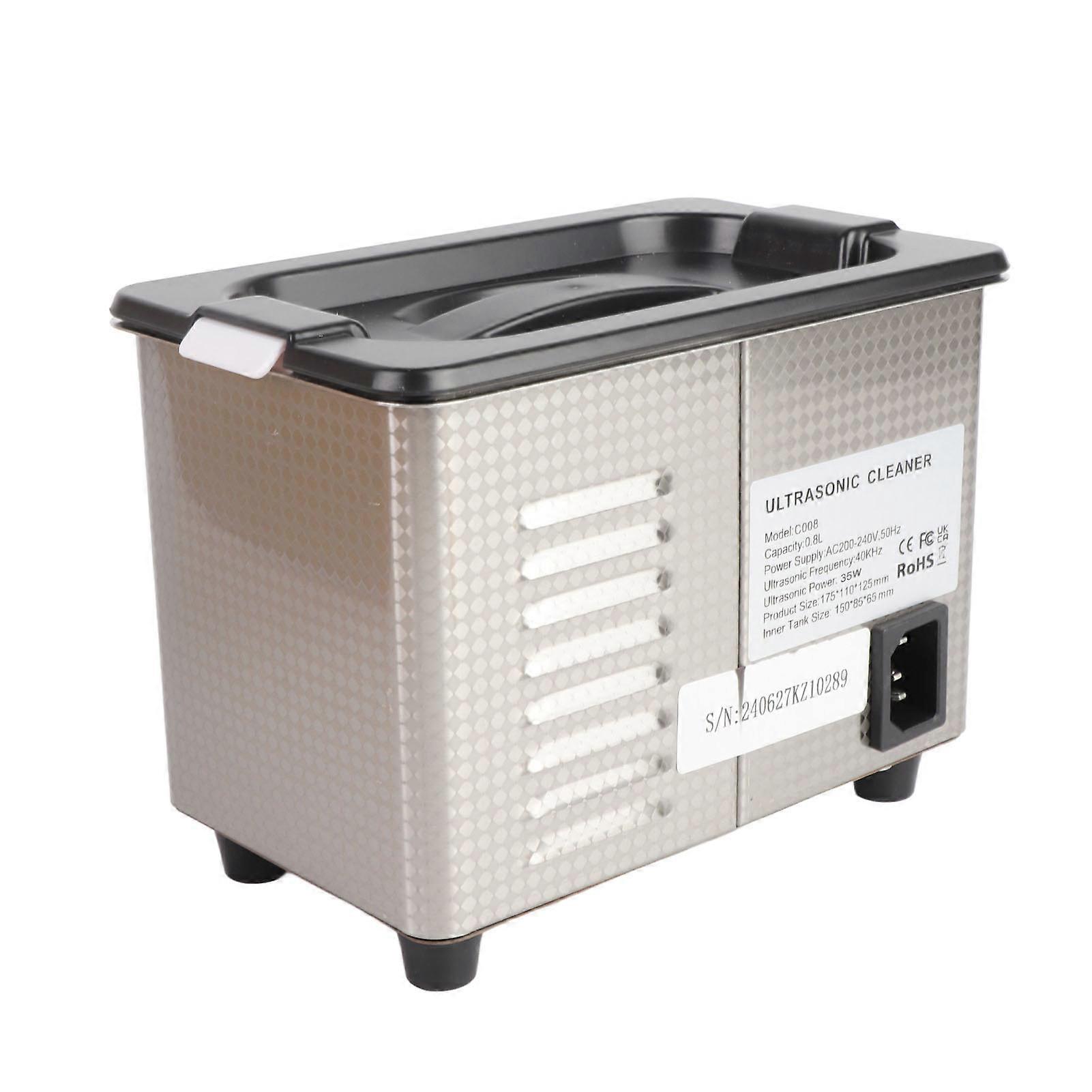 40KHz 800ml nettoyeur grande capacité machine de nettoyage à ultrasons portable à faible bruit pour bijoux en verre