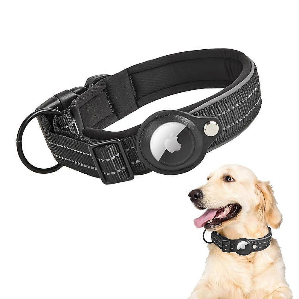 Dog Collar Adjustable Soft and Comfortable Reflective Stripe Design Airtag Collar Dog Quick Release Buckle Suitable for Medium Dogs