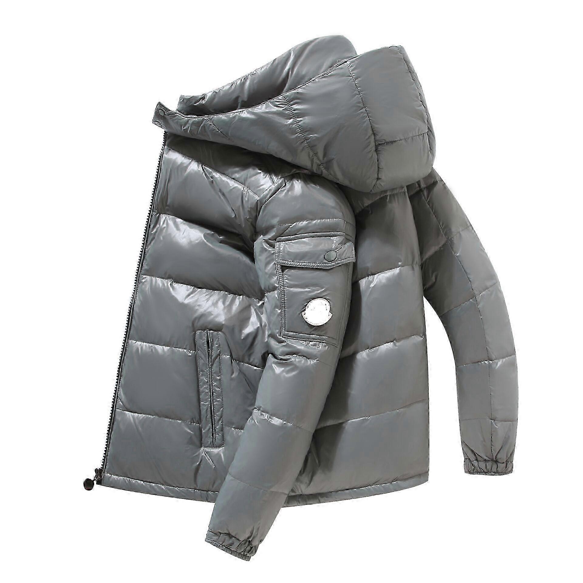 Jaqueta de algodão com capuz para homens e mulheres, roupas de inverno quentes e brilhantes