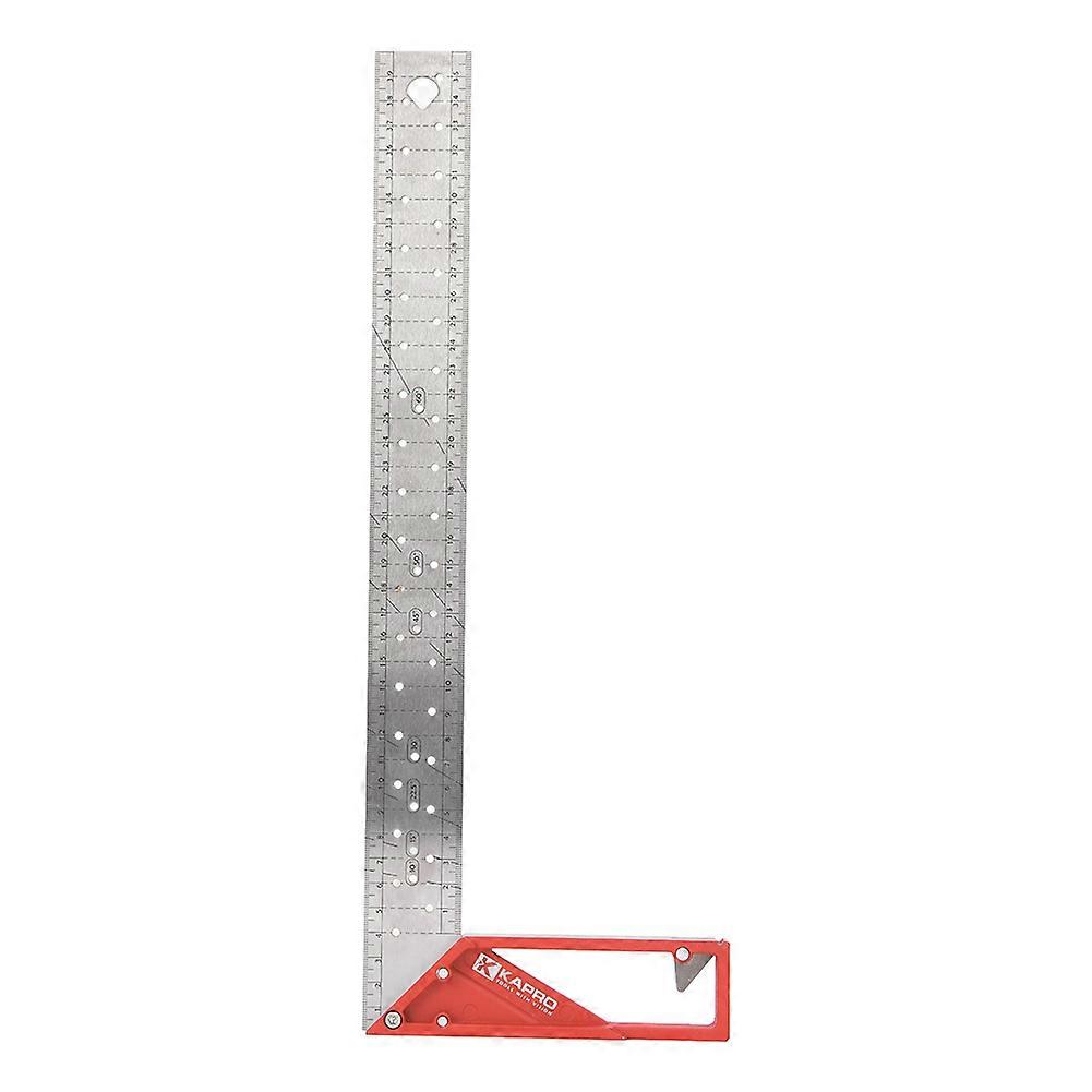 Stainless Steel Square Woodworking Ruler 45 ° / 90 ° Carpentry Tool with Multi Angle(40CM )