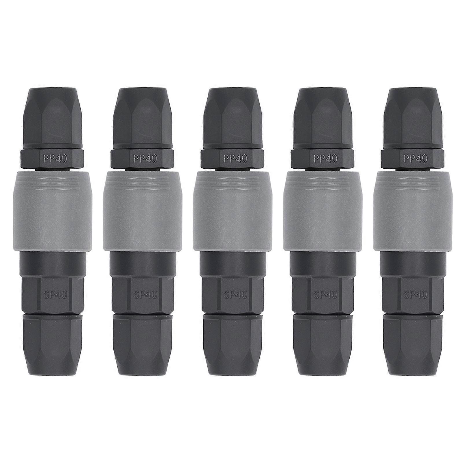 5 Set Pneumatic Quick Connector C Type Self Locking Air Compressor Hose Coupler Plug Socket(SP+PP40 )