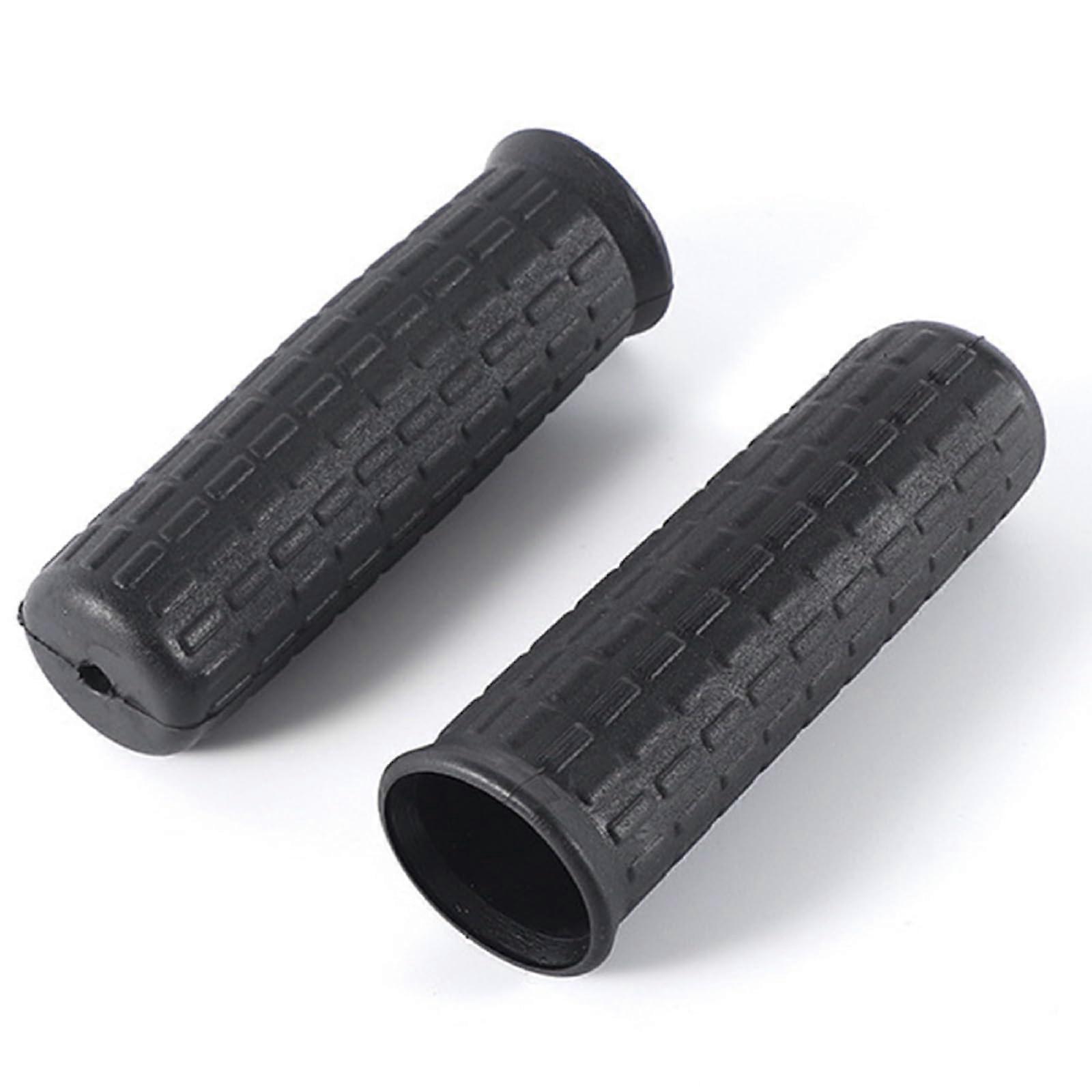 2 x Wheelbarrow Rubber Round Tubes Black Universal Replacement Handles 114 x 20mm