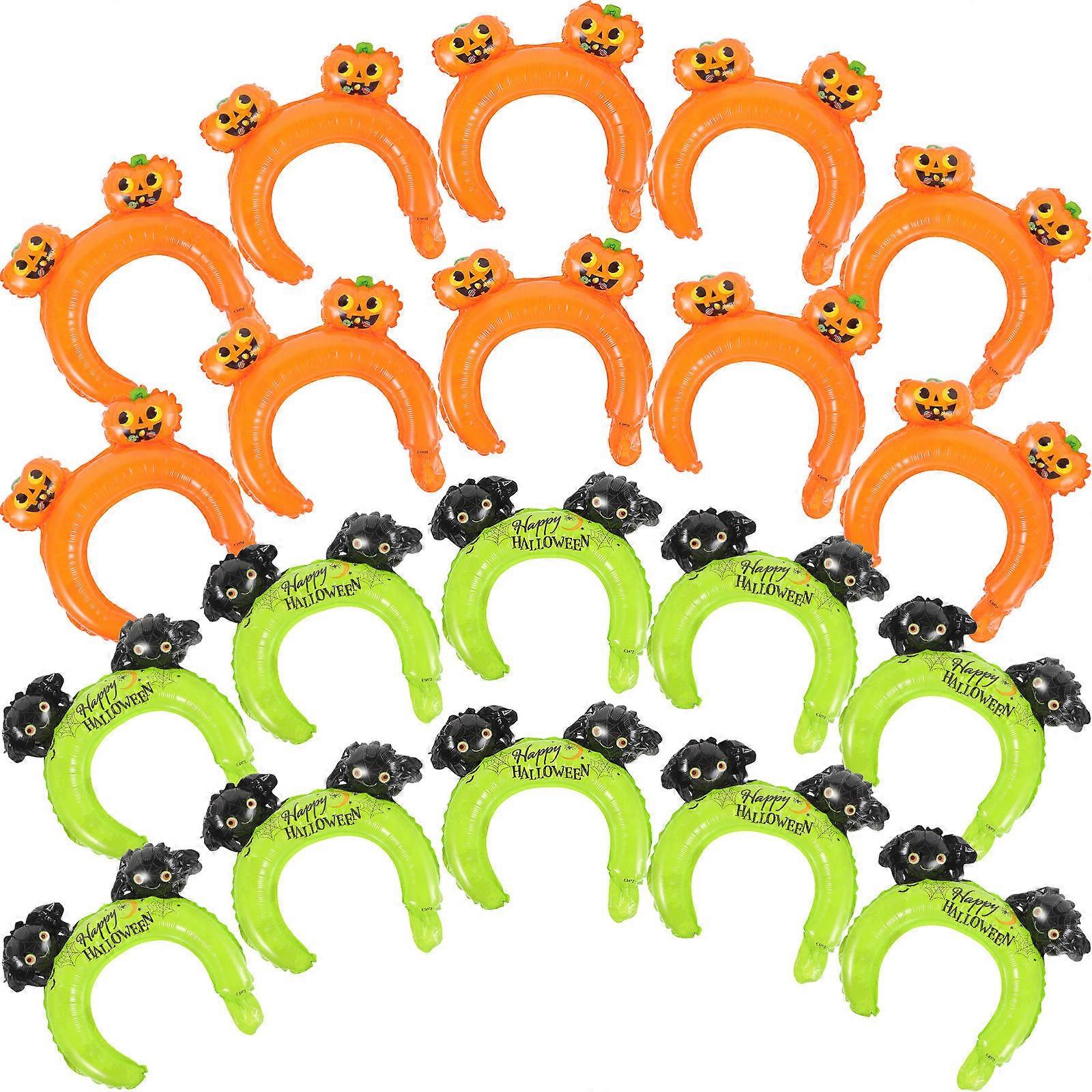 Halloween Hair Hoops Balloon Headbands Party Favor Inflatable Round Style 20Pcs Assorted Color