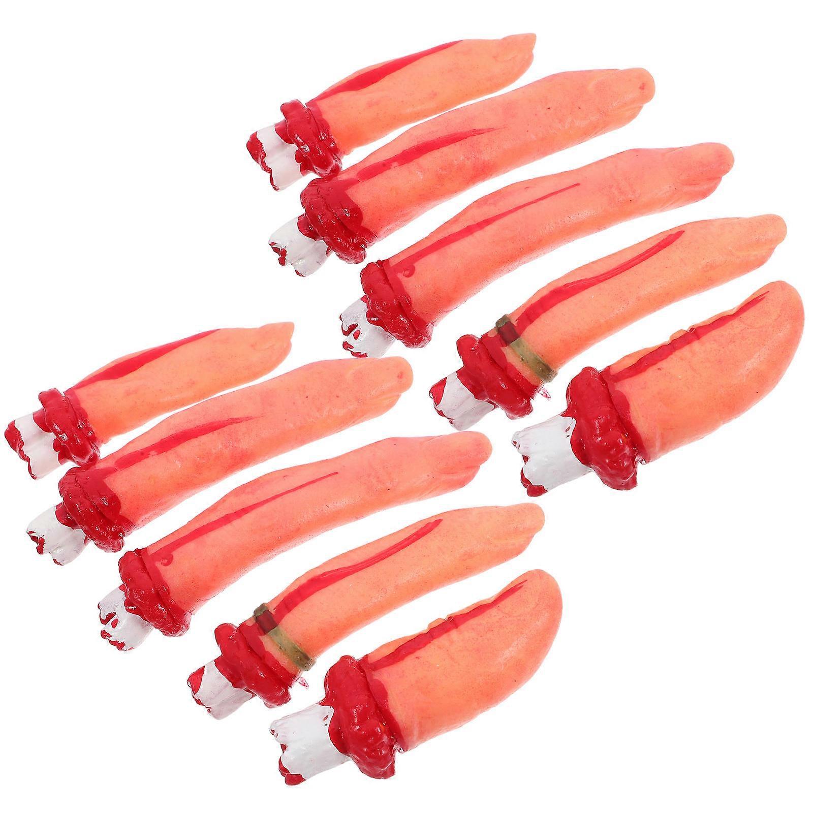 a refined product description based on your input:
**10pcs Reusable Fake Severed Fingers – Halloween Props for Haunted House & Party Decorations