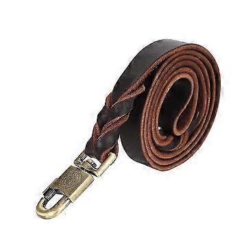 Leather Dog Leash and Dog Collar Set, Soft Leather Collar and Strong Braided Leash, 90cm/120cm/150cm Comfortable Dog Walking Leash for Large Dog(2.5*1