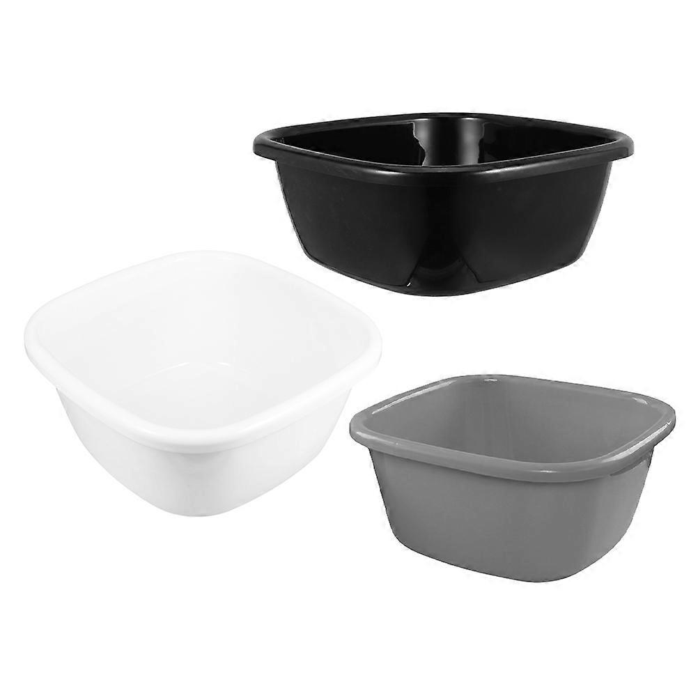 3pcs Lightweight Plastic Wash Basins for Face, Hair, Clothes & Foot Soaking – Compact, Multi Purpose, Space Saving Design for Home & Dormitory Use