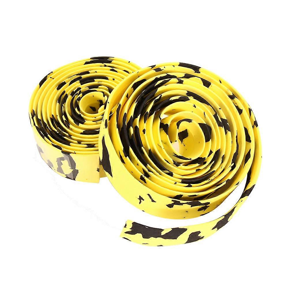 Rubans de guidon de vélo de route Jaune Noir Tolérance de friction Absorption d’eau VTT 2Pack