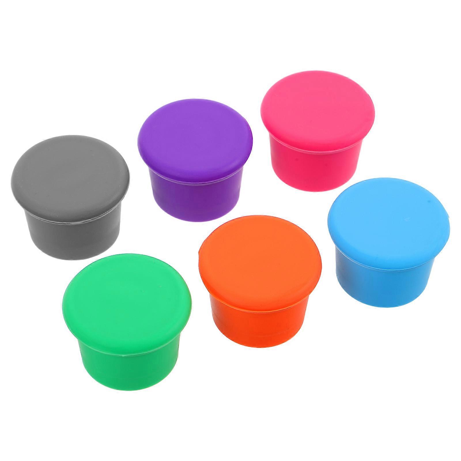Drink Protective Cap Silicone Bottle Toppers Prevent Spills For Parties Gatherings Multi Color 6Pcs