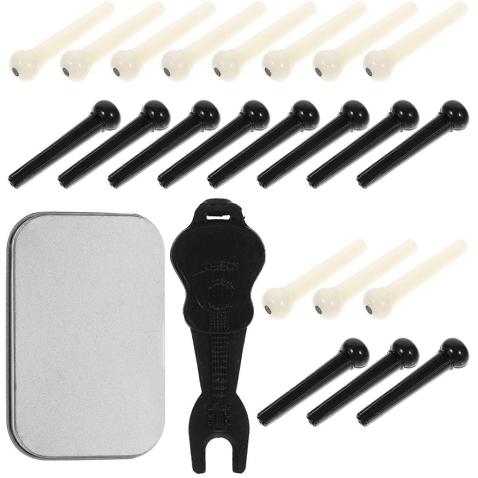 Guitar Bridge Pin Acoustic Guitar Parts Guitar Playing Plastic Square Design 24Pcs