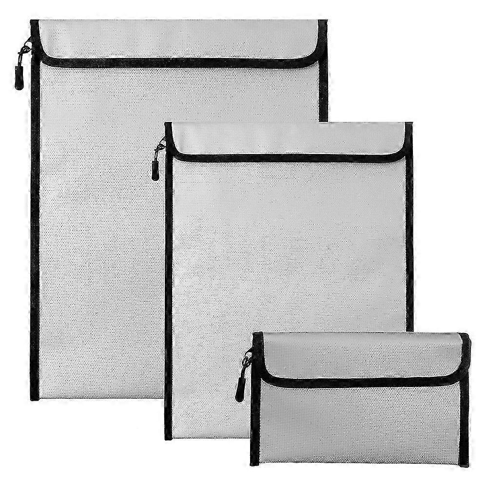 3 Pcs Fireproof Waterproof Money Important Document Bag(2000),Fire Proof Bag for Documents,Fire Pr-Good