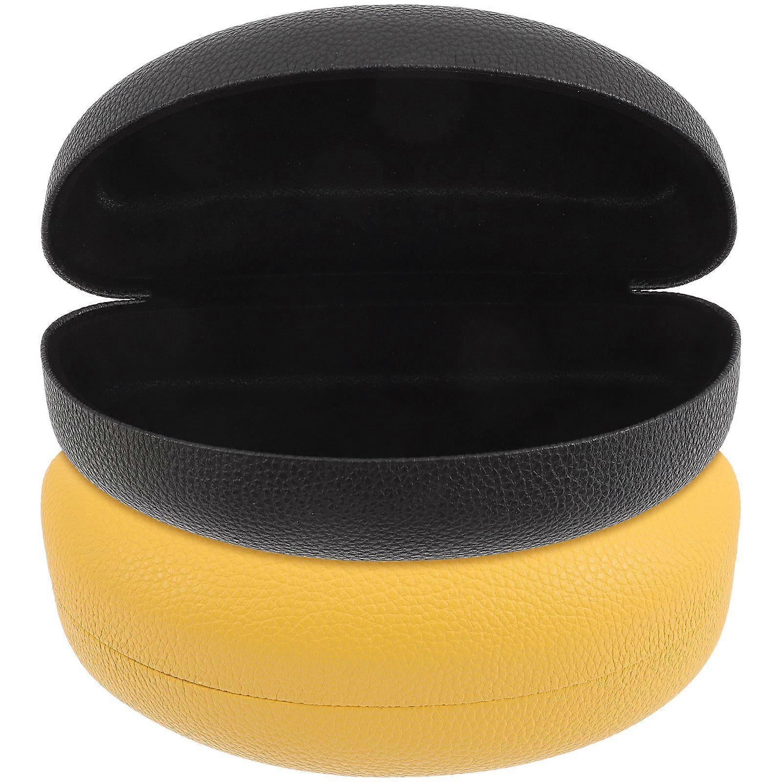 2pcs Sunglasses Case Leather Hard Shell Eyeglass Case Portable Sunglasses Case