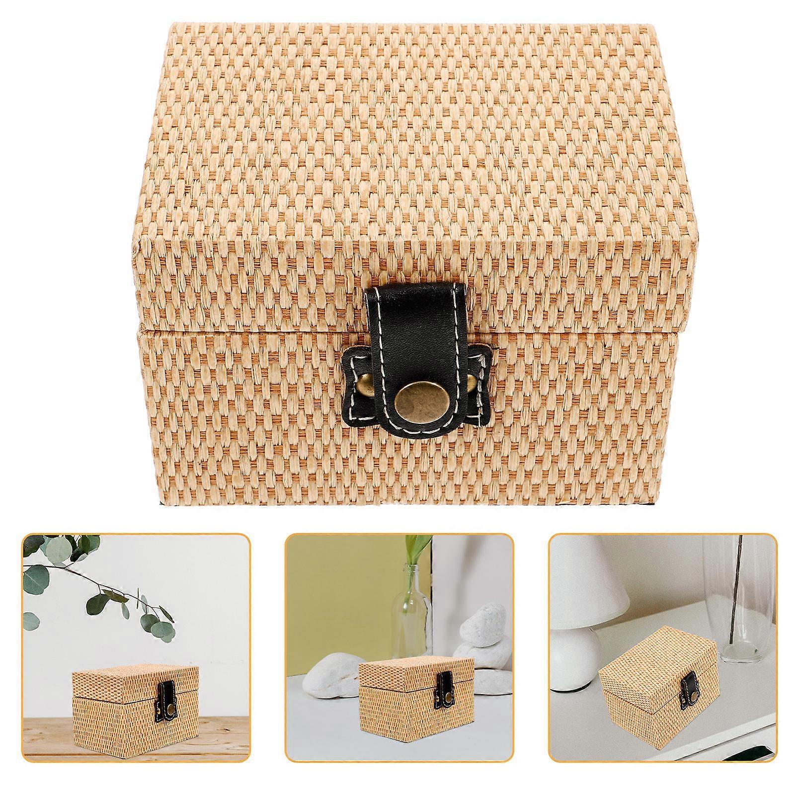Pink Wooden Jewelry Organizer Box with Lid for Keepsakes and Crafts Small Compact Storage Solution