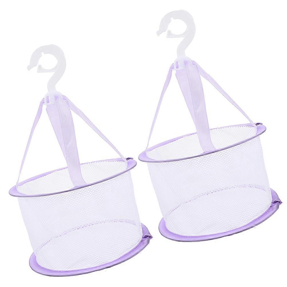 Purple Mesh Drying Basket for Home Use Cloth Material Keeps Small Items Tidy and Organized 2pcs