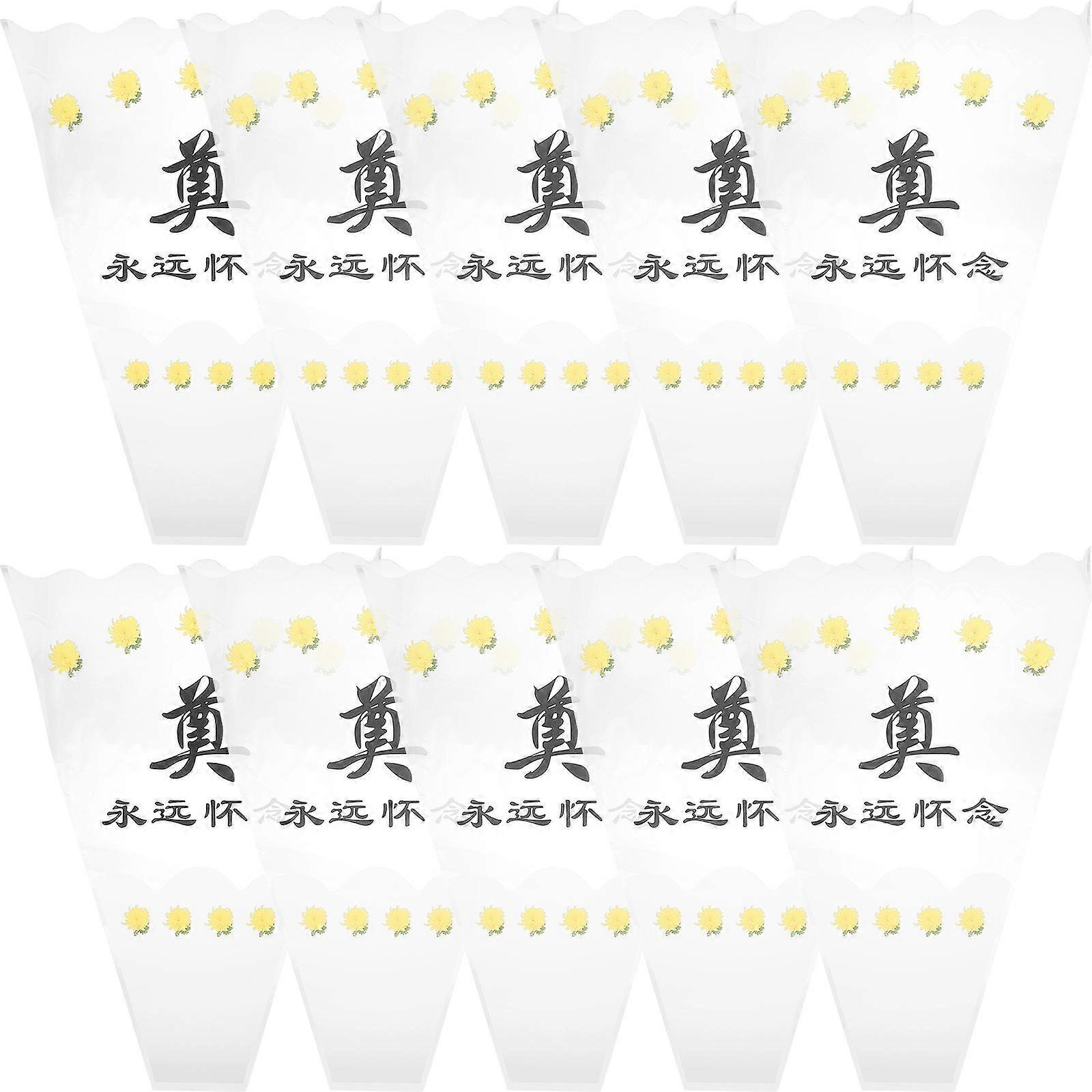 Sacrificial Flowers Packaging Bag Durable Portable Rectangular Shape Assorted Color 54x40cm 50Pack