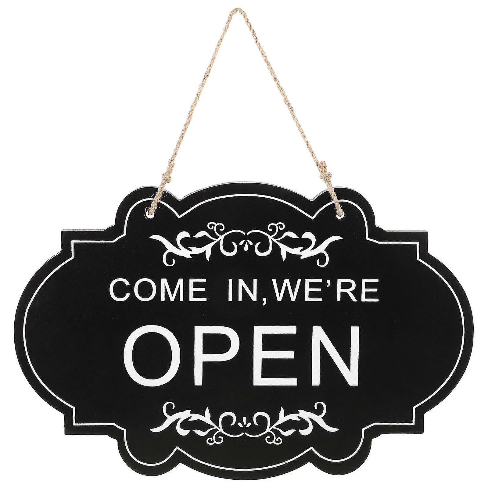 Open Closed Store Sign Black Density Board Indication Residential Spaces 29.80X19.20X1.80CM 1Pack