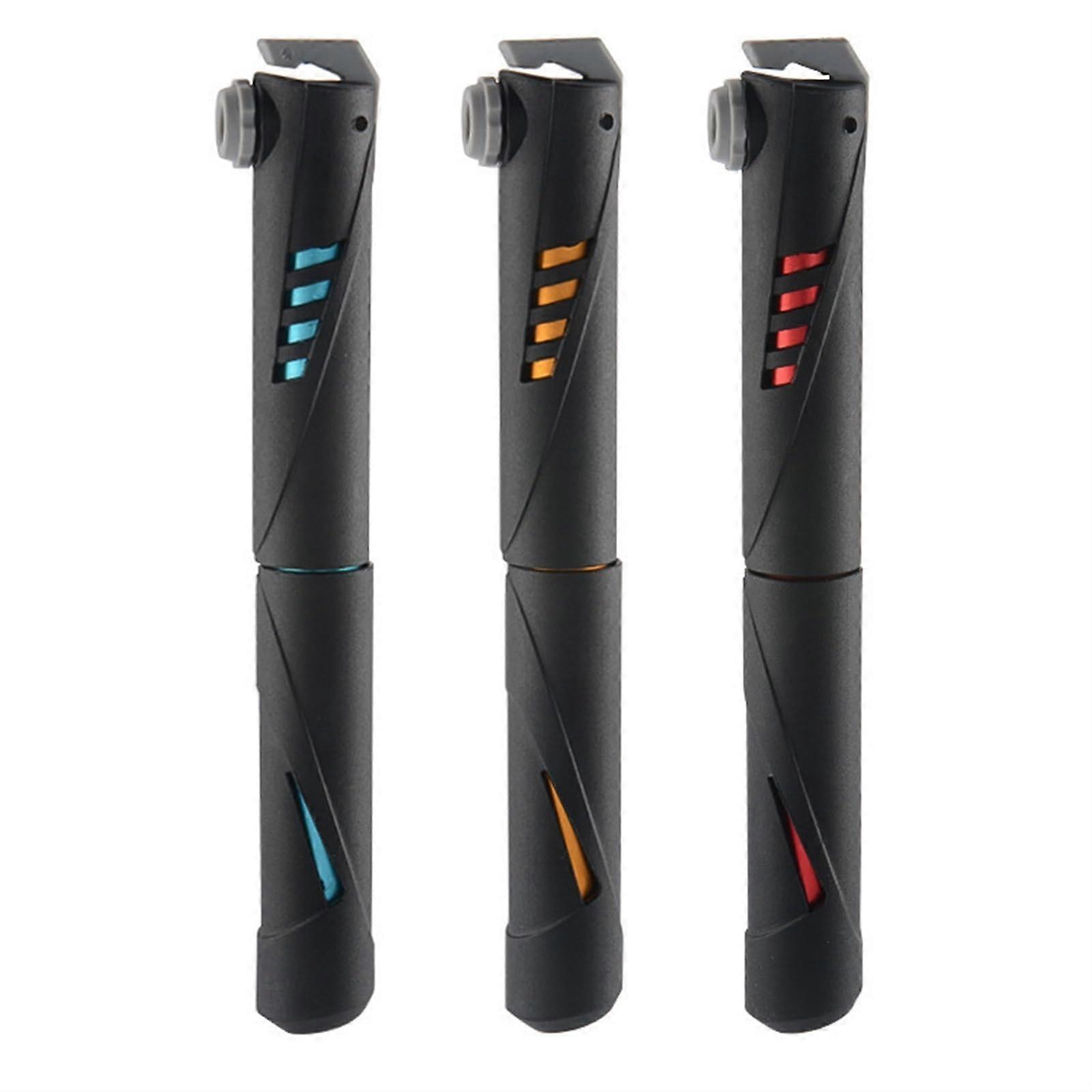 Bicycle Pump Mini Portable Refillable Basketball MTB Pump Presta and Schrader Chuck Aluminium Tube 100 PSI (Blue)