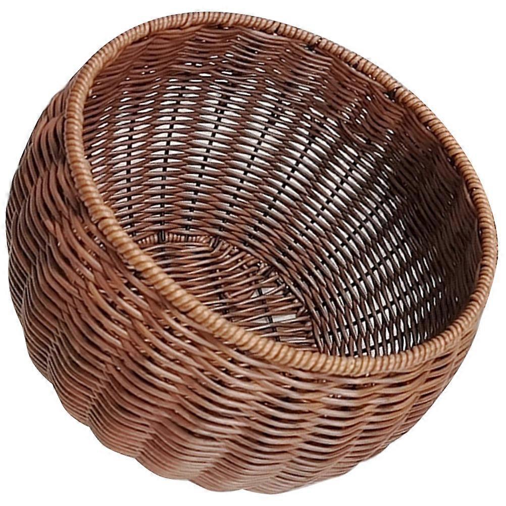 Large Capacity Imitation Rattan Woven Storage Basket for Kitchen Home Use – Multi Functional Container for Fruits, Vegetables, Bread, and Household