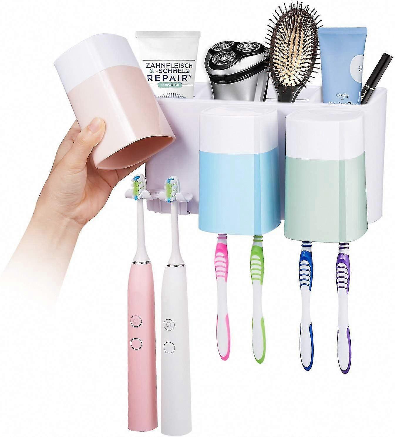 Wall Mounted Toothbrush Holder for Bathroom - Space Saving Organizer