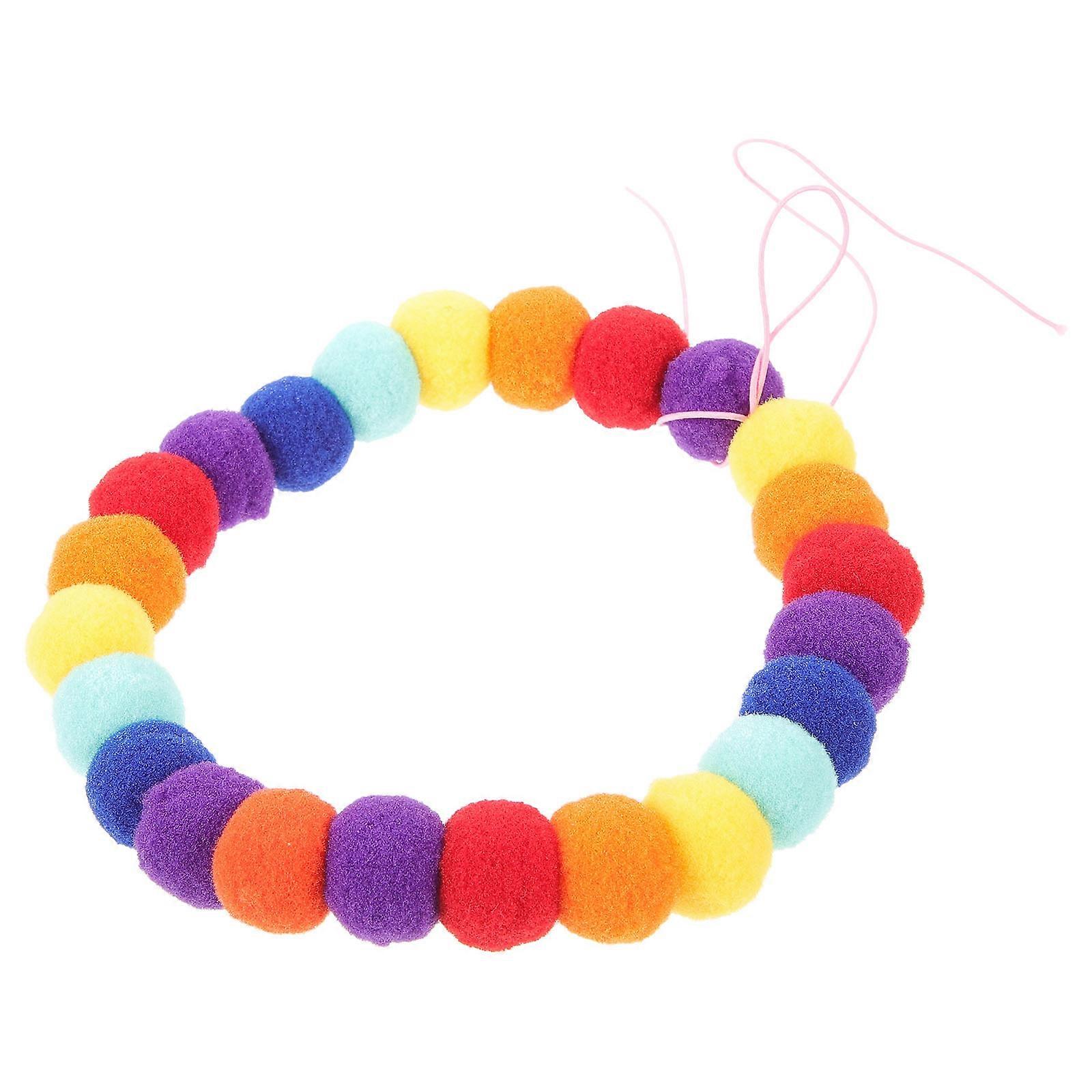Retro Style Pet Collar With Pom Poms Adjustable Length For Pets Dogs Cats 1Pack