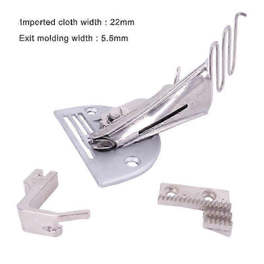 Double-Fold Hemmer Binder Attachment for Sewing Lockstitch & Overlock Machines - Essential Tool for Professional Finishing