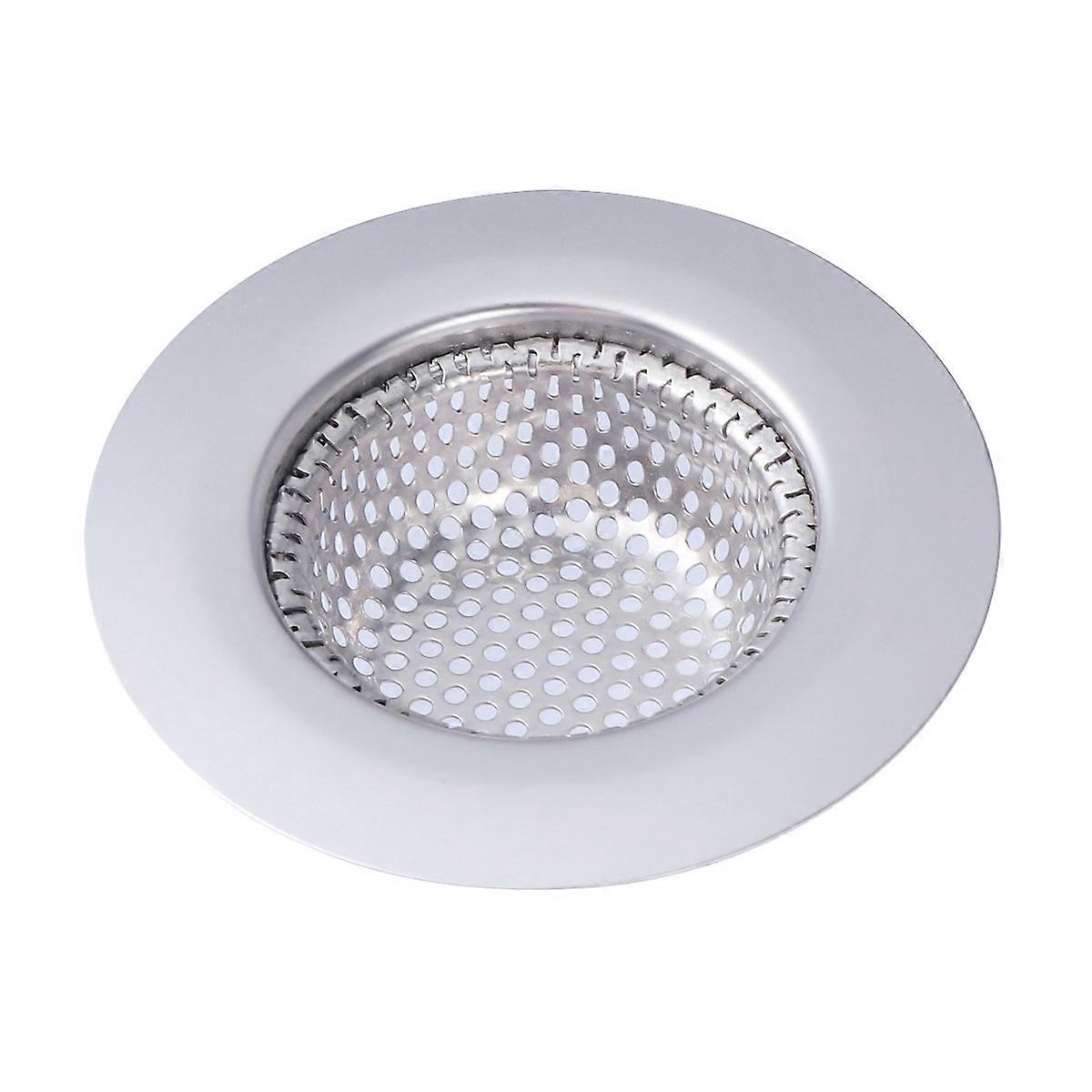 Oval Bathroom Sink Drain Filter Strainer Anti-Blocking For Kitchen Use 7Cm Silver 1Pack