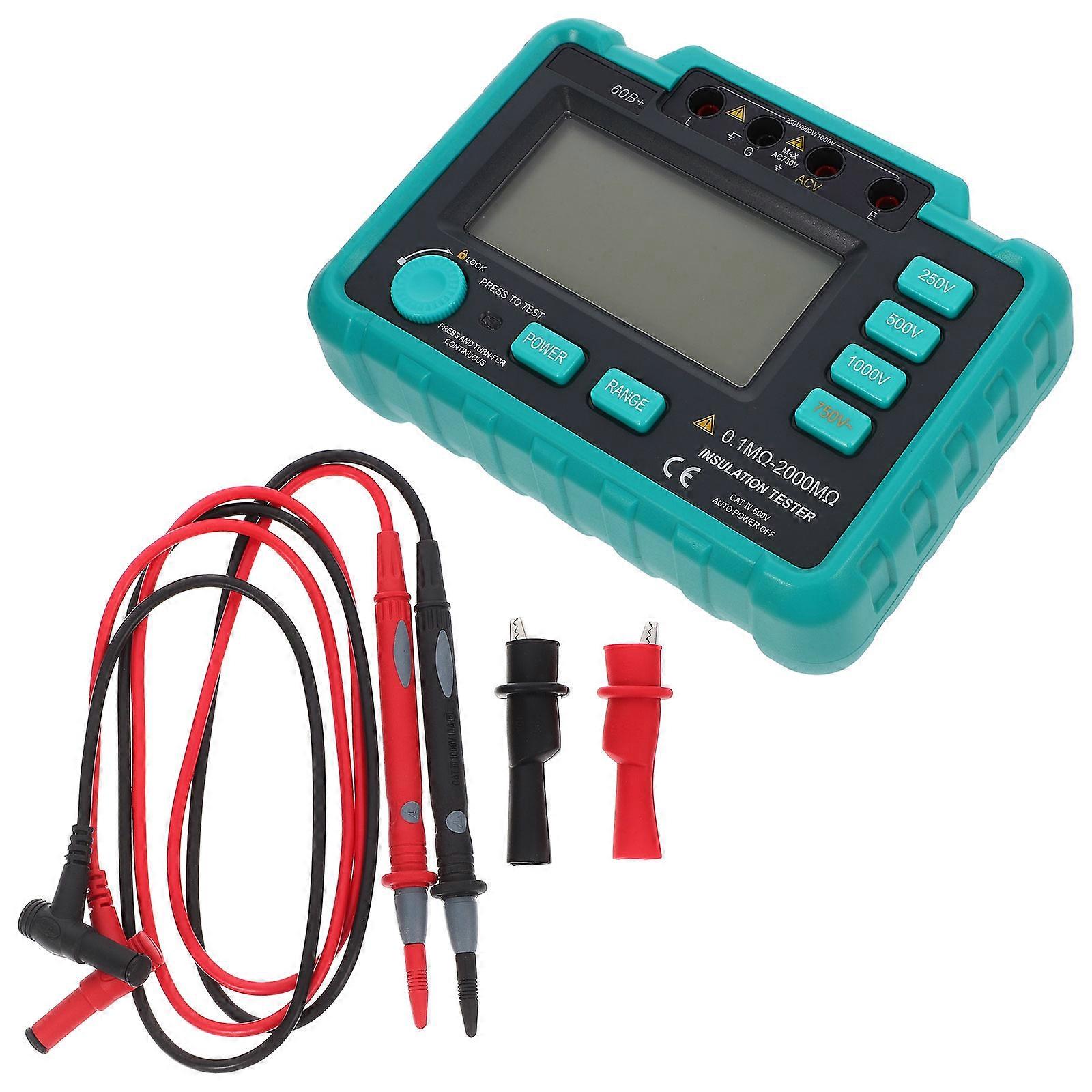 High Voltage Insulation Resistance Tester With Backlight For Field Testing Technicians Black 1 Set Insulation Resistance Test