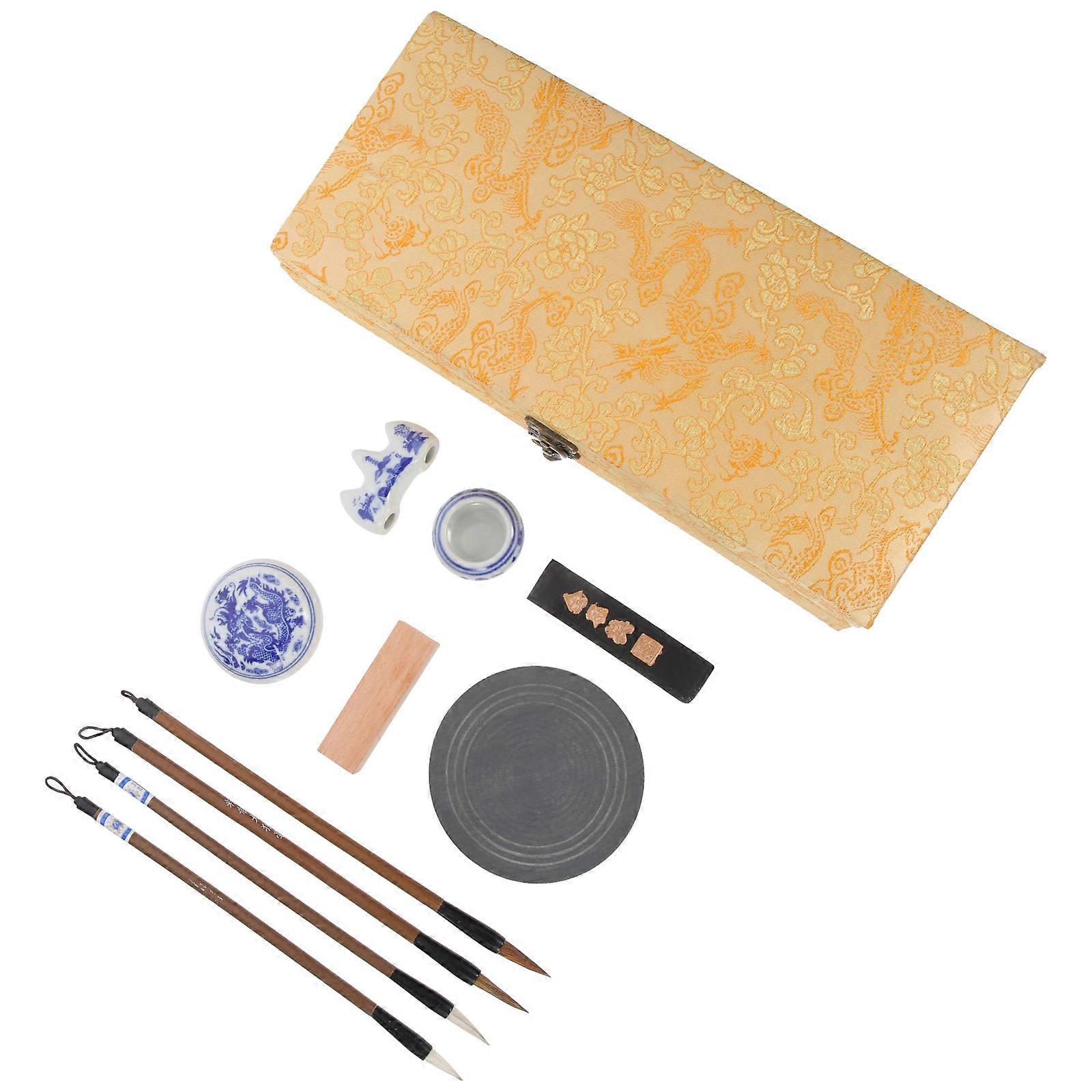 Practicing Ink Stick and Brush Set 1 Set for Meditation Aid and Stress Relief in Calligraphy Techniques