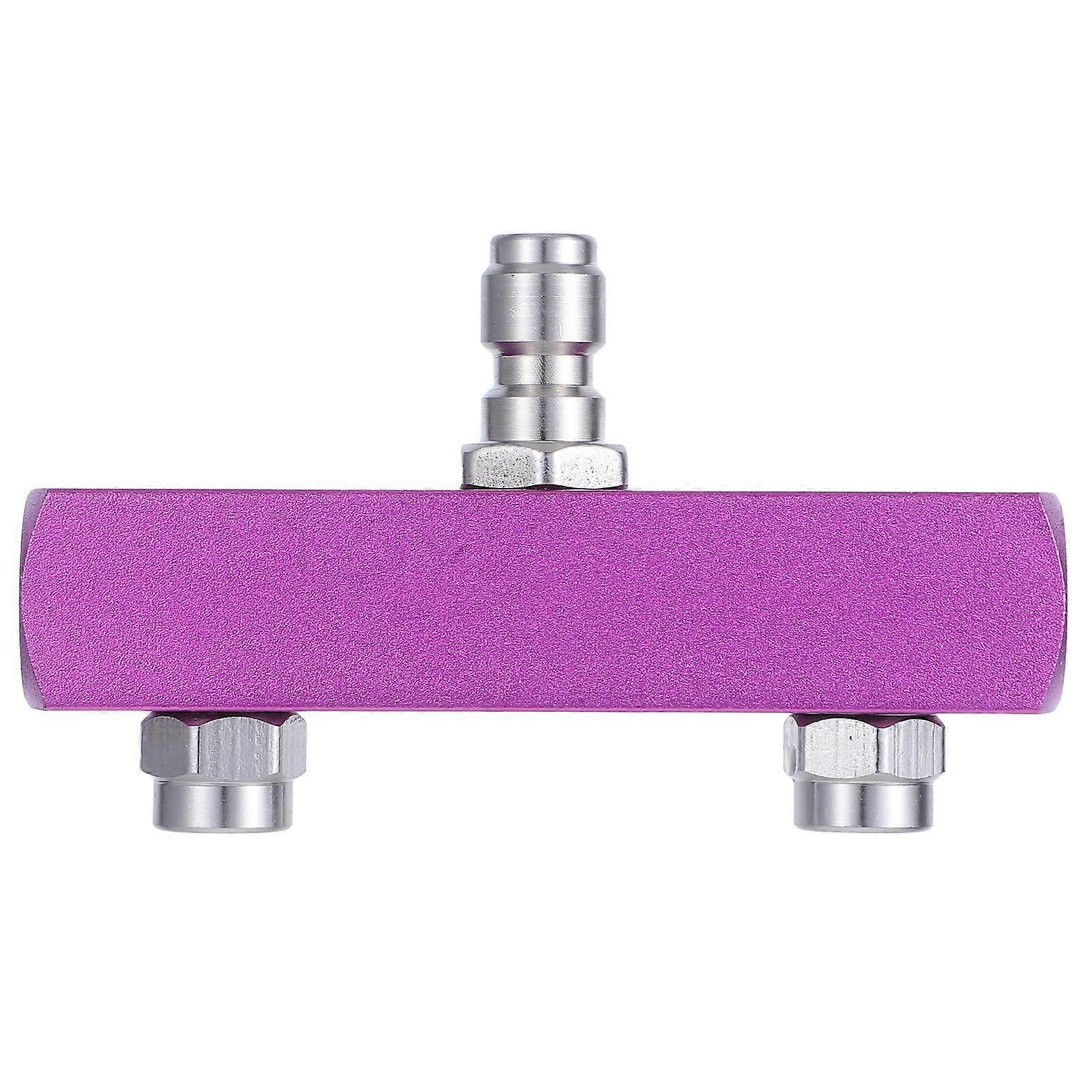 Dual Head Pressure Washer Nozzles Connector for Watering with Aluminum Alloy Material Purple Color