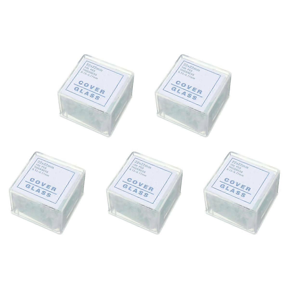 500Pcs Transparent Slides Coverslips Coverslides 22X22mm for Microscope