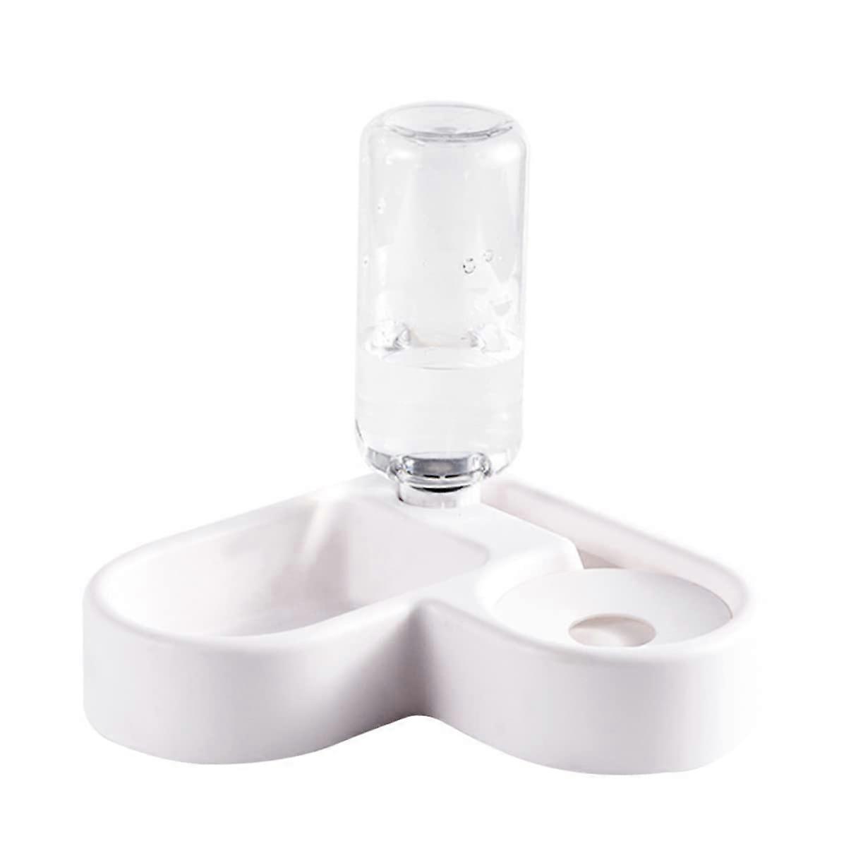 Automatic Water Bowl for Pets, Drinking and Feeding Bowl for Cats and Dogs, White, Safe NonSlip Design with Elegant and Easy Handling
