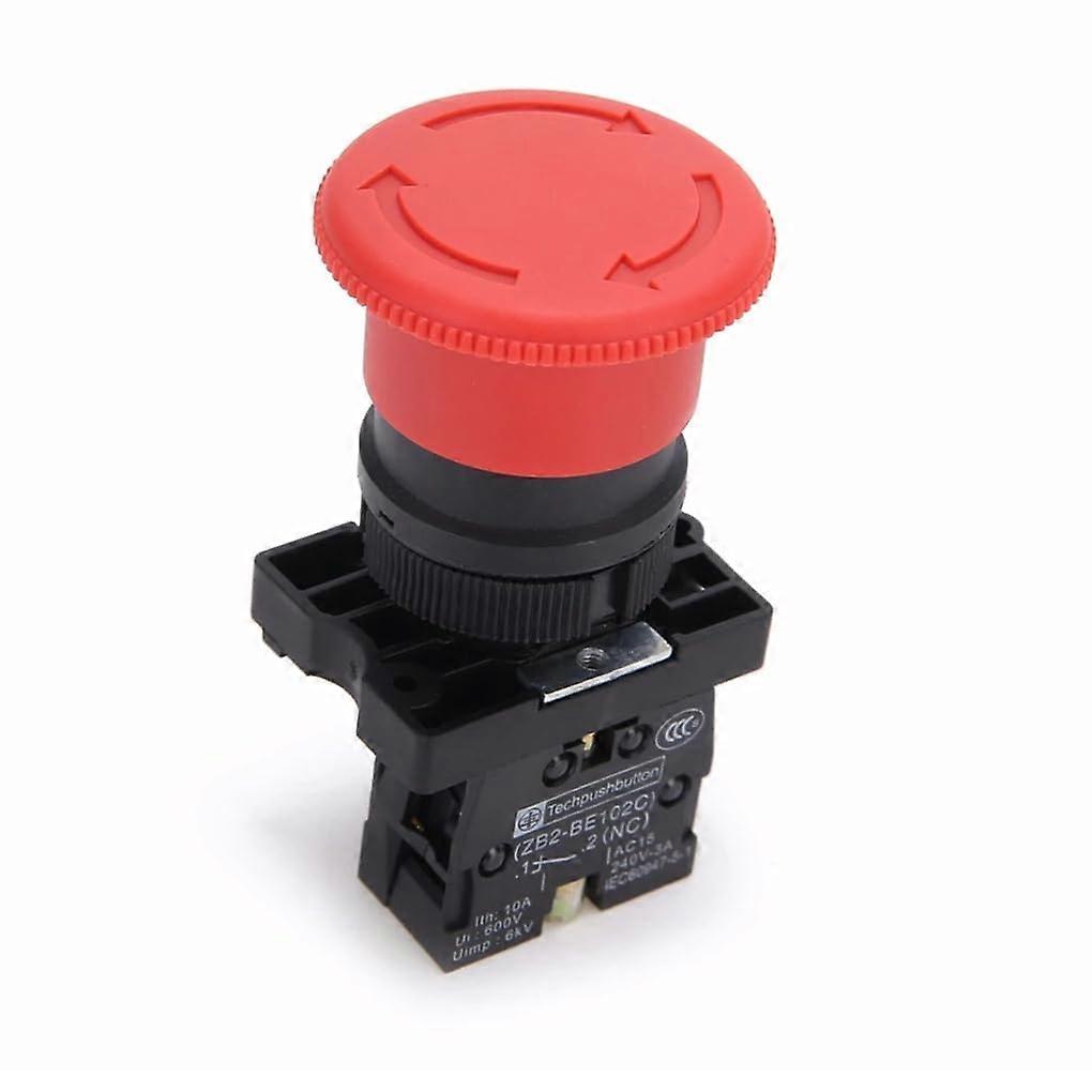 Electrical Equipment Emergency Stop Switch Rotating Reset Normally Closed Push Button Switch Machine Accessories