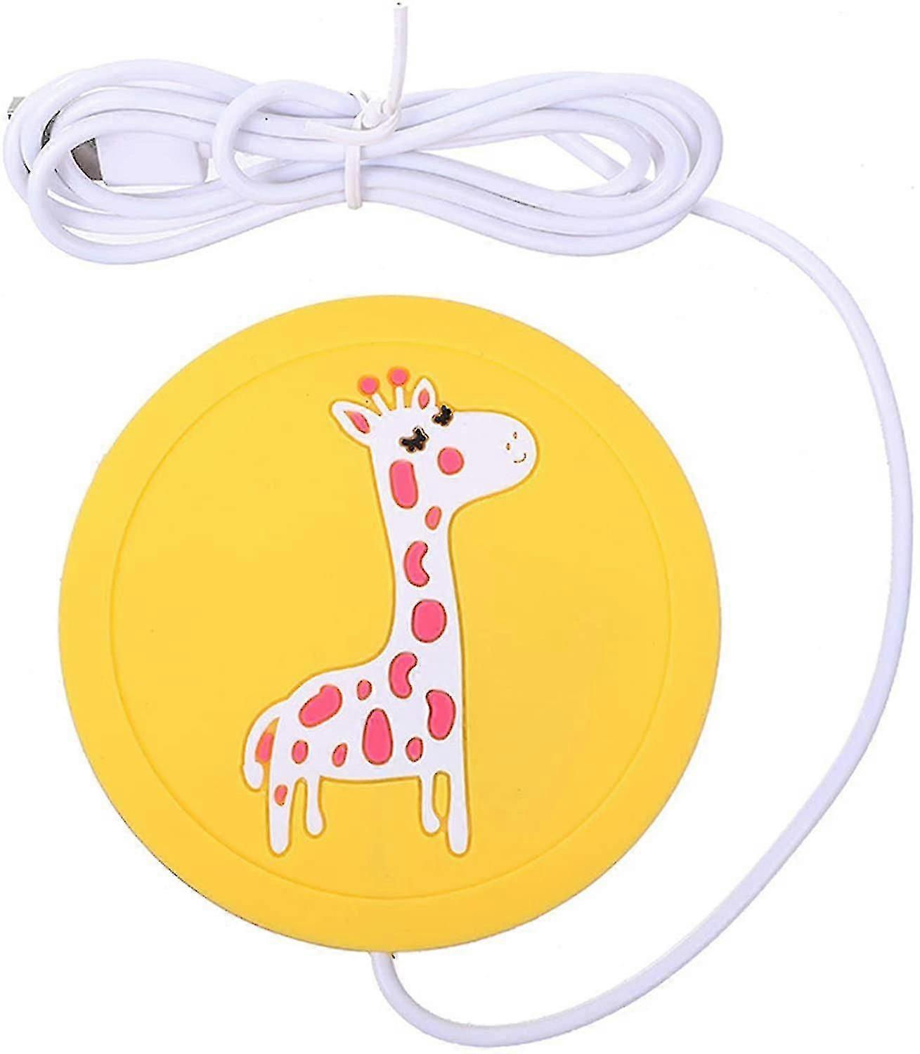 Yellow USB-Powered Silicone Heating Coaster for Keeping Drinks Warm (1 Pack)