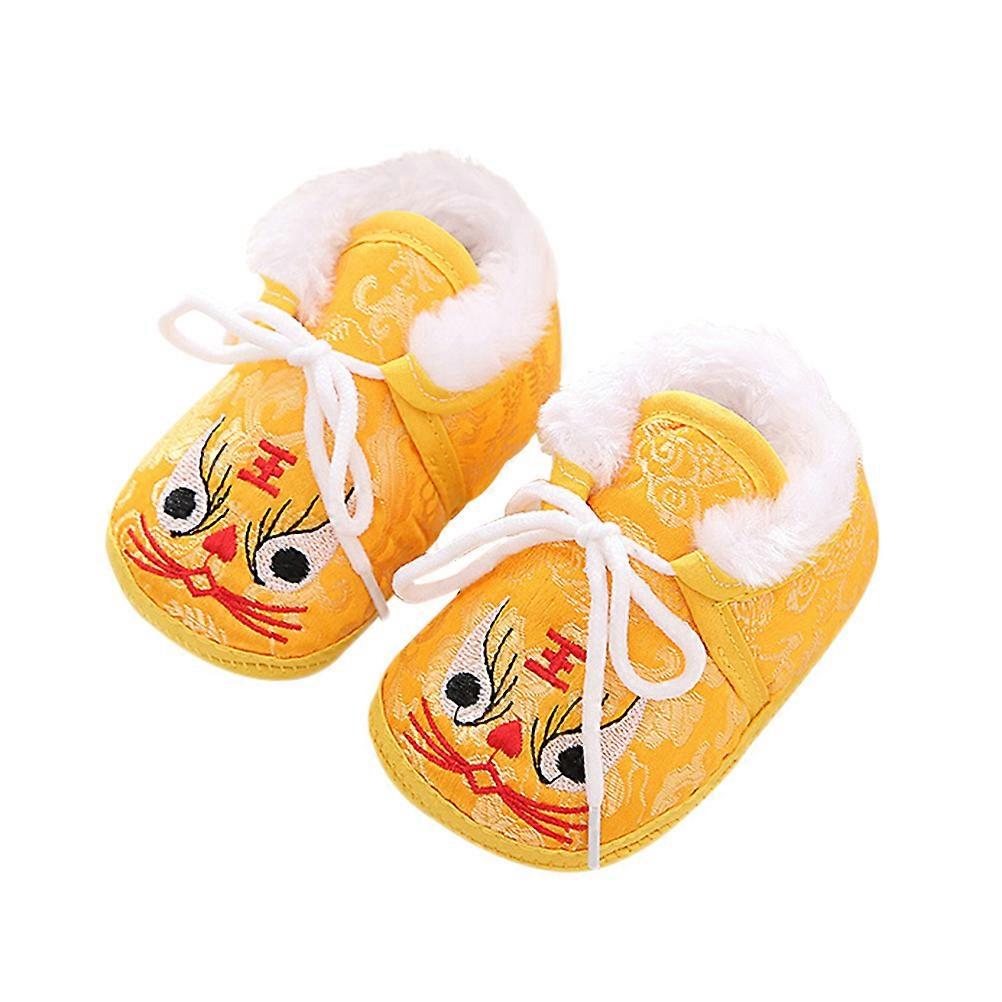 Cartoon Tiger Shoes for Kids in Assorted Colors Cotton and Plastic Material Anti Skidding Sole Ideal for Winter Wear Size 1 Pair