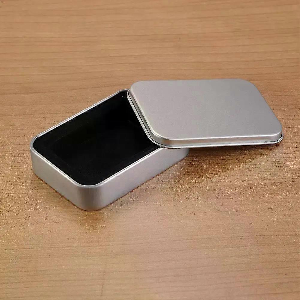 Lighter Tin Box Packaging Mini Silver Tinplate Simple Key Small Things Storage Container Rectangular Candy Pill Containers