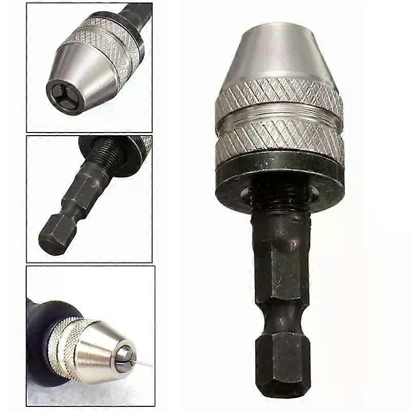 1PC Keyless Drill Chuck 1/4'' Inch Hex Shank Keyless Drill Bit Chuck Adapter Converter Quick Change Tool Drill Bit Tools