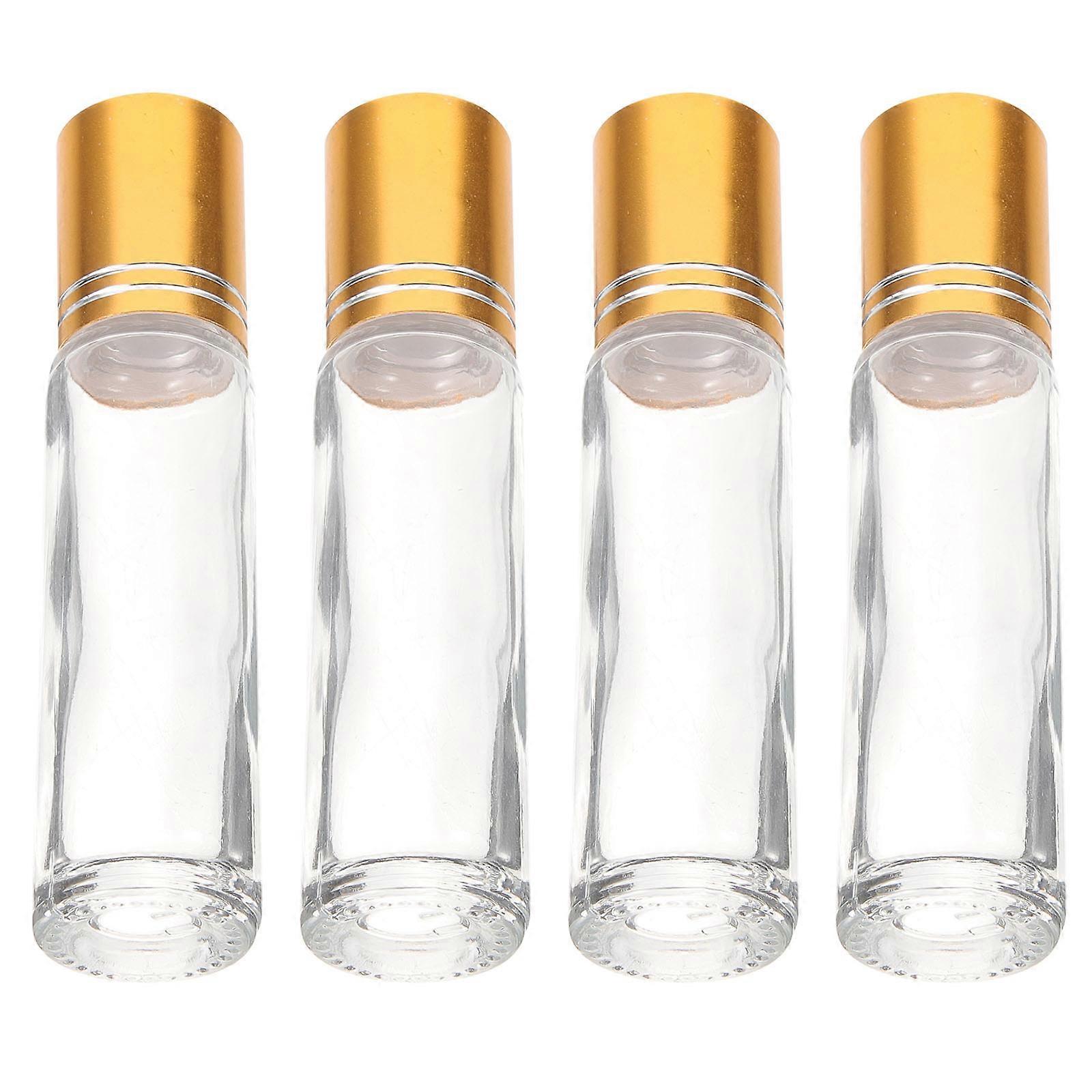4pcs Glass Roller Bottles for Essential Oils – Portable Aromatherapy Dispensers for Travel, DIY Perfume & Storage