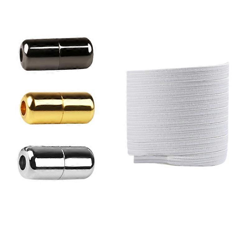 Metal Capsule Buckle Flat Shoelaces Lazy No Tie Shoe Lace Elastic Flat Elastic