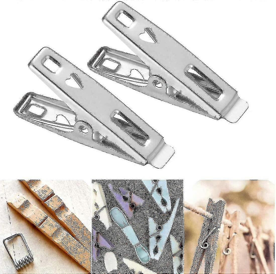 Stainless steel clothespins, 60 pieces per pack, windproof and rustproof, multi-functional