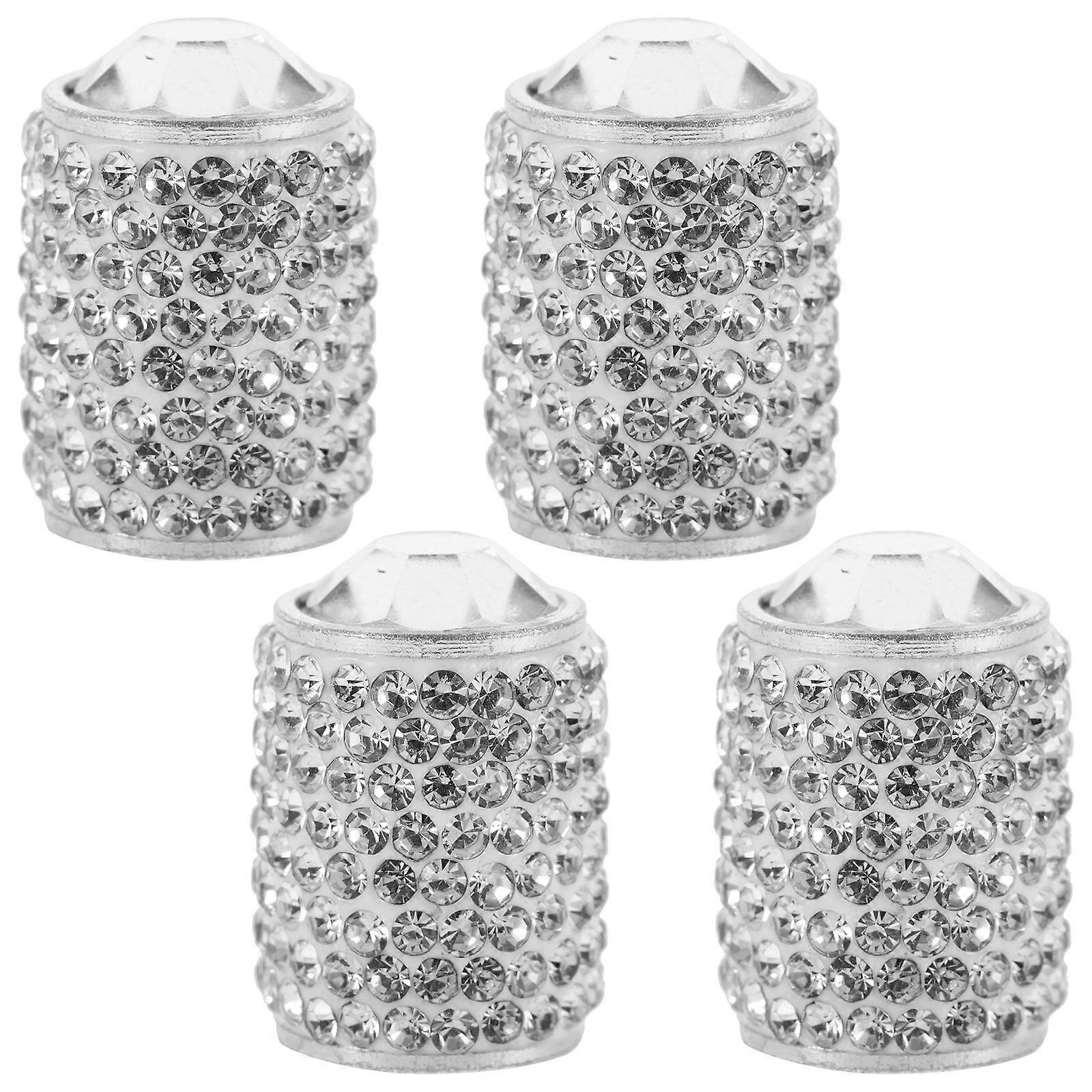 Bling Car Tire Valve Caps with Sealing Ring for Car Tyre Use Crafted from Aluminum Alloy 4pcs