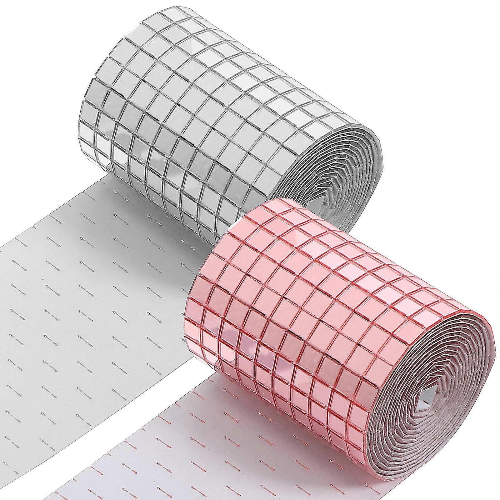 Self Adhesive Mirror Mosaic Tiles 2pcs Pack for DIY Wall Art, Disco Ball & Vase Decoration, Scrapbooking & Craft Projects
