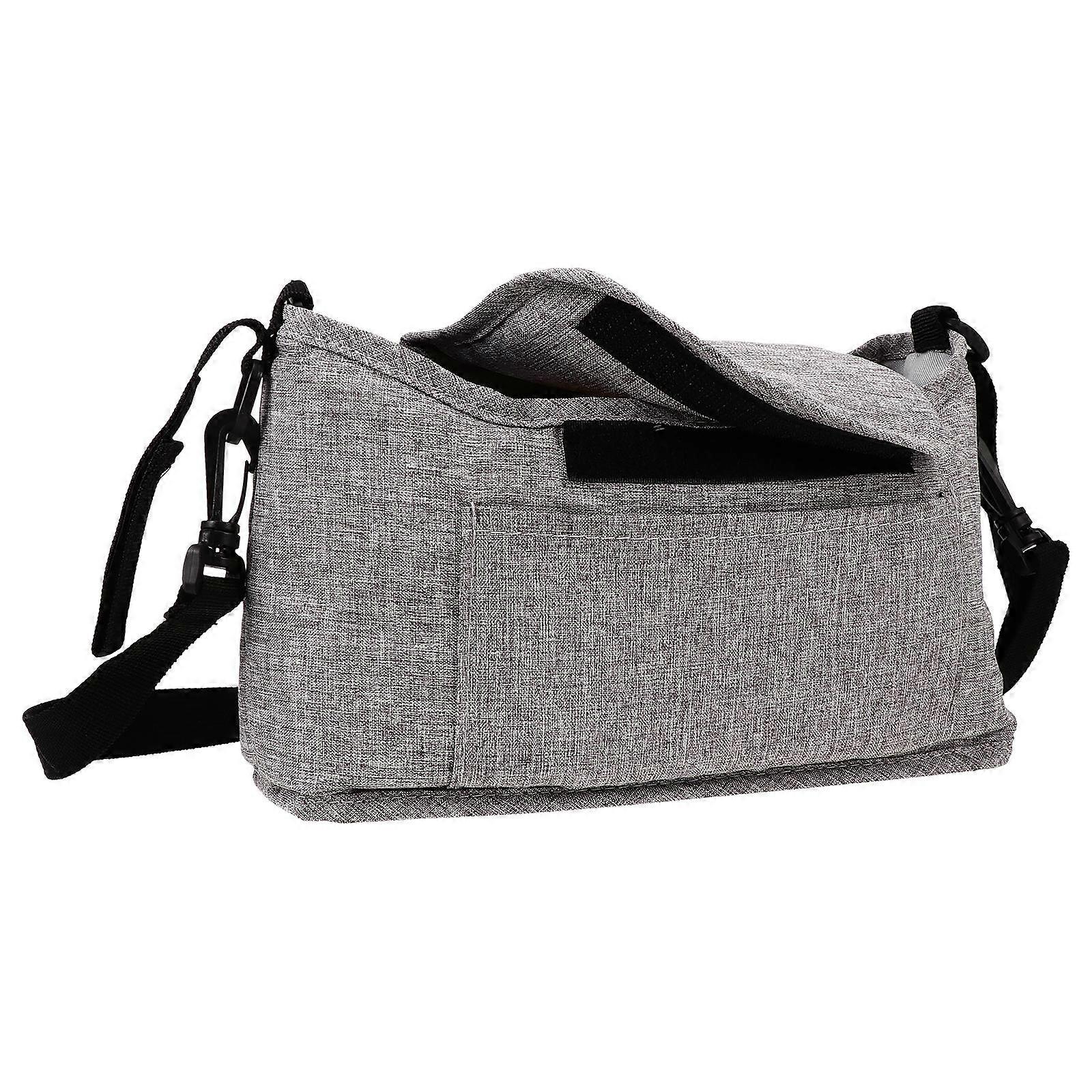 Stroller Organizer Bag Multifunctional Diaper Pouch Insulated Durable Flax Material Easy One Hand Use for Parents