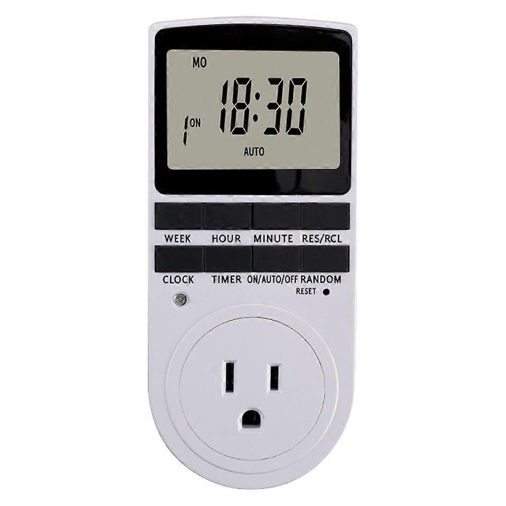 Programmable Timer Power Plug For Household Appliances With LCD Digital Screen And Energy Saving Features In White 1Set