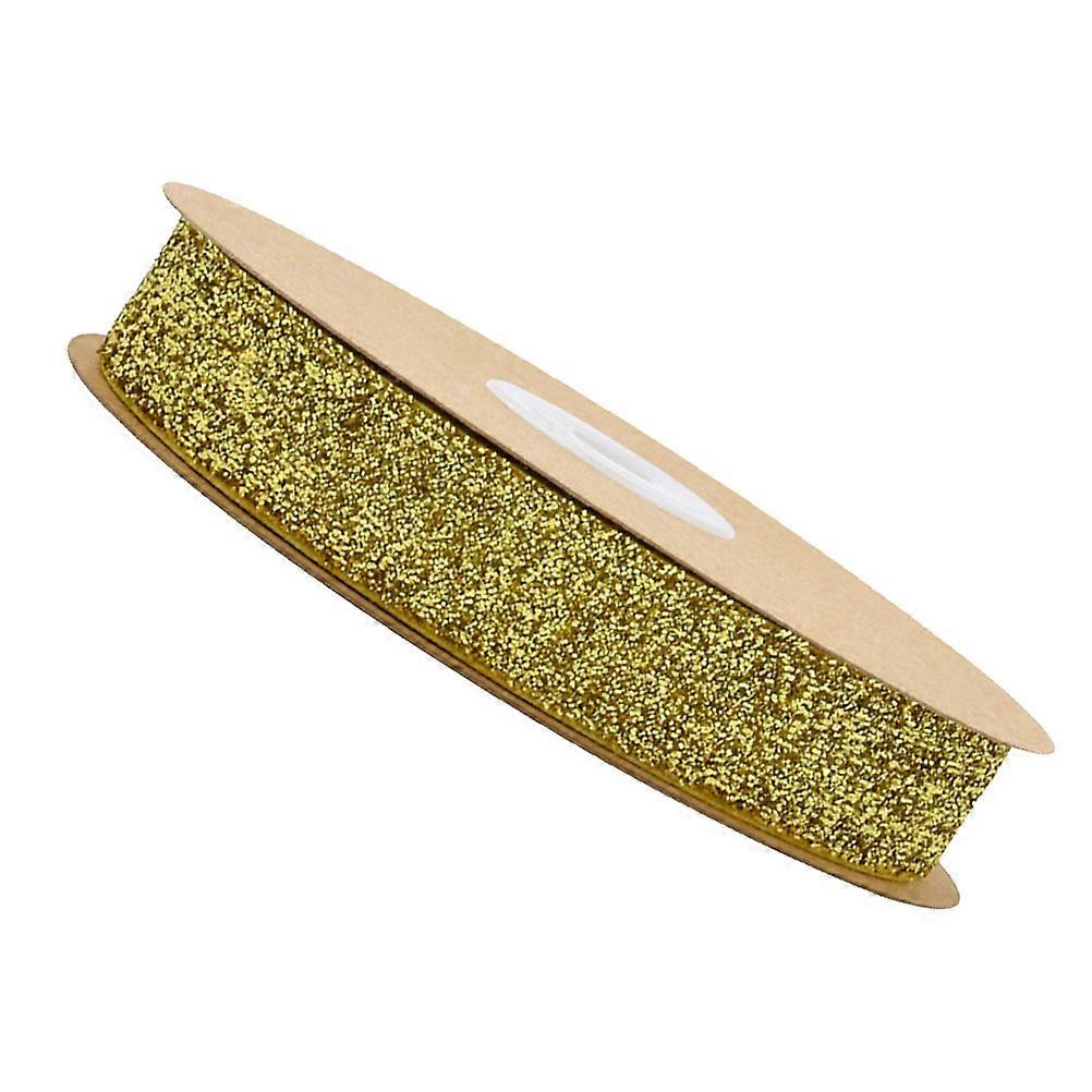 2Cm Width Flocking Ribbons 1Roll Golden Ribbon For Crafting Jewelry Collars DIY Decorative Accessories For Parties