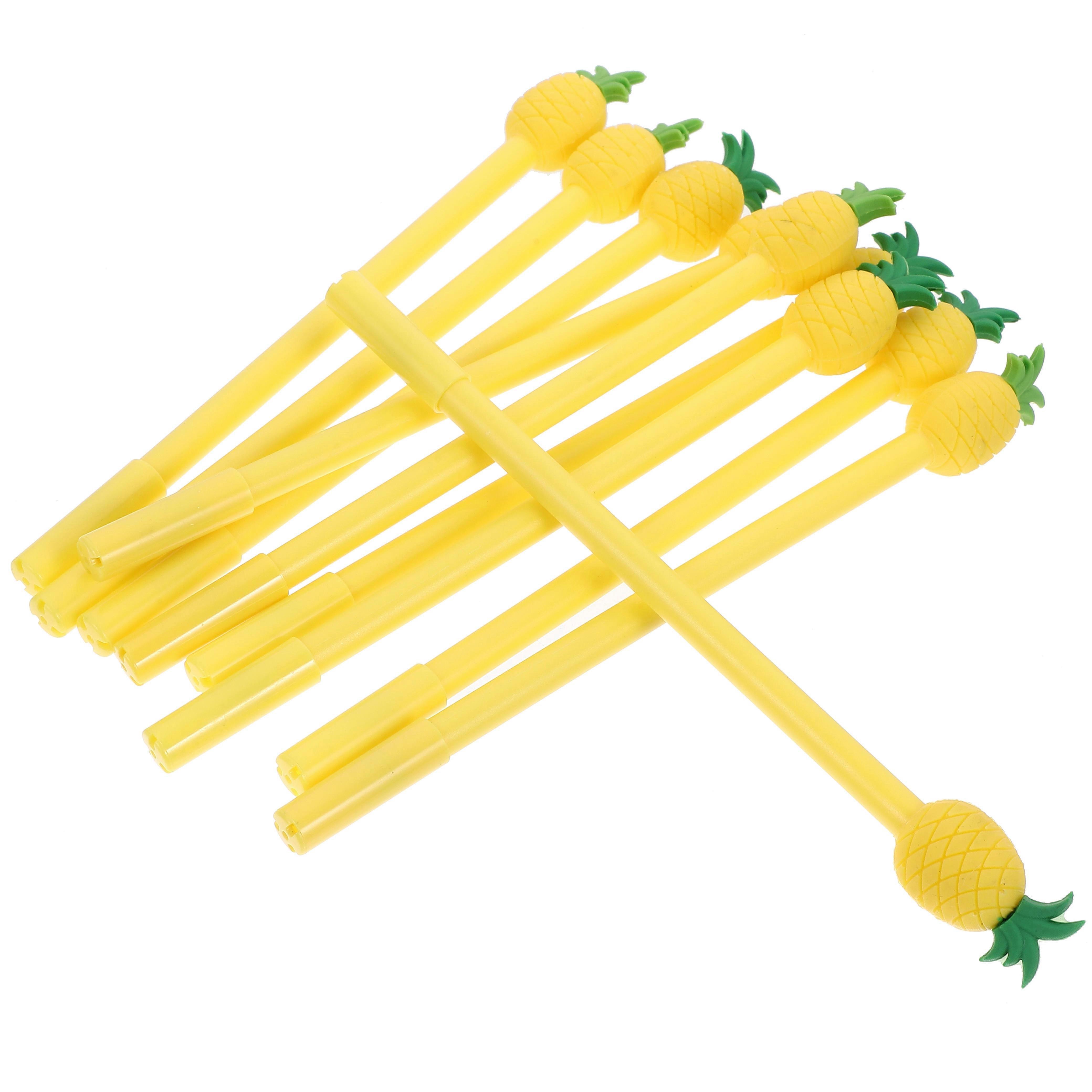 Γράφοντας στυλό 12 τεμ ανανά διαμορφωμένο στυλό πηκτής καθημερινής χρήσης για τα παιδιά και τους μαθητές πολύχρωμο